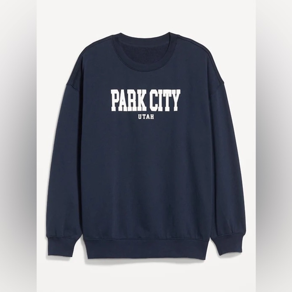 Old Navy Woman's Crew Sweatshirt sweater Park City Utah navy‎ extra small XS